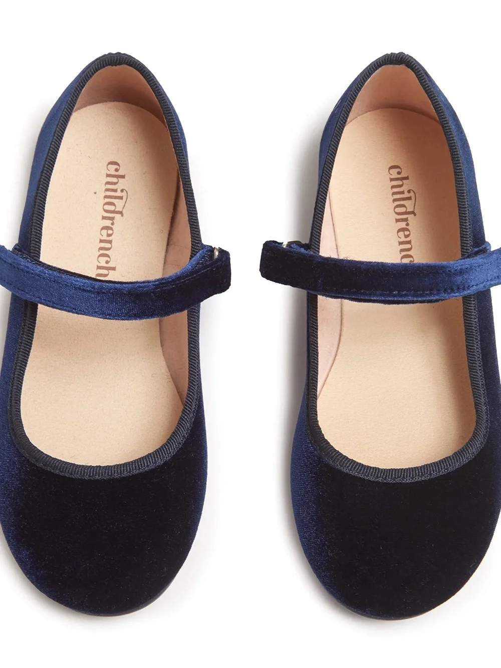 Children Chic Girls' Navy Blue Velvet Mary Jane Flats size 28 US 11